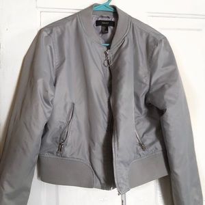 Metallic Silver Bomber Jacket
